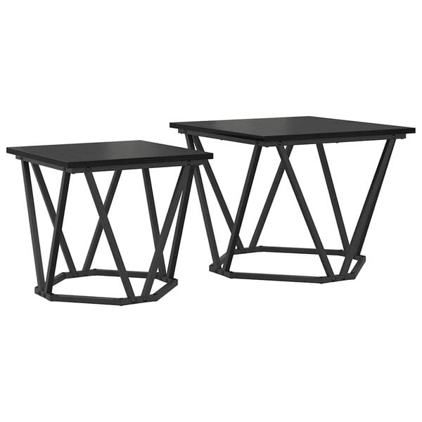 vidaXL Conjunto de mesas auxiliares 2 pcs Roble negro 50 x 50 x 40 cm