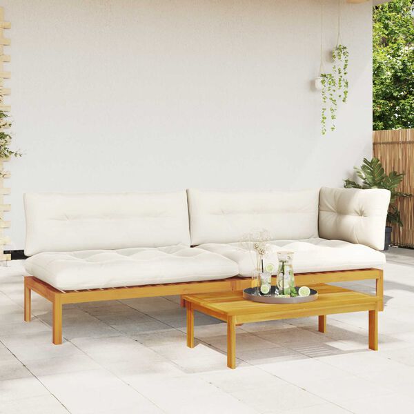 vidaXL Set de sof&aacute;s de palets de jard&iacute;n 6 pzas madera maciza de acacia