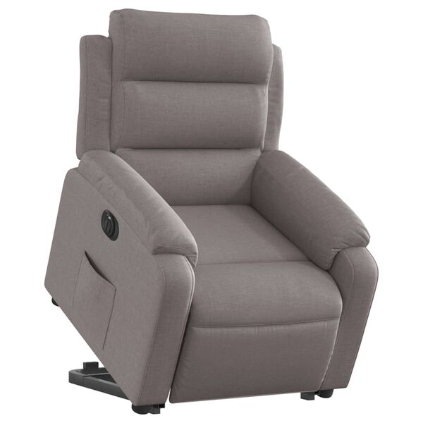 vidaXL Sill&oacute;n el&eacute;ctrico reclinable elevable de tela gris taupe
