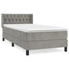 vidaXL Cama box spring con colch&oacute;n terciopelo gris claro 90x190 cm