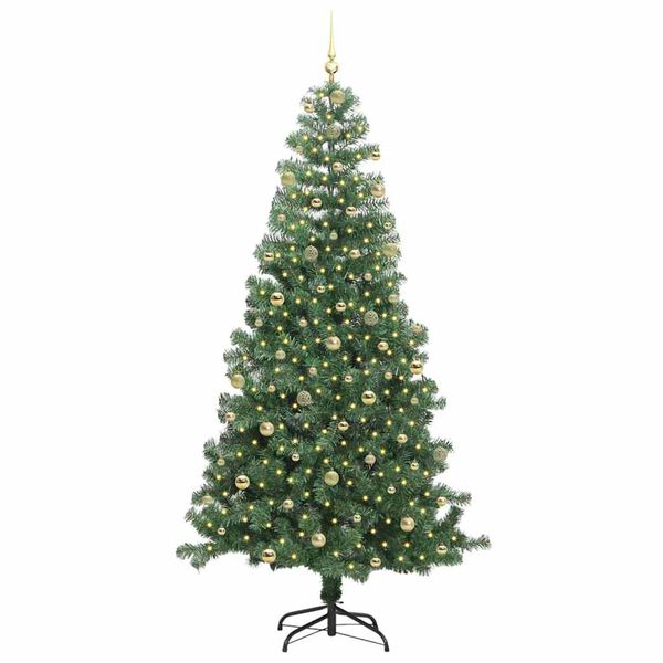 vidaXL &Aacute;rbol de Navidad con 300 LED con soporte Verde 240 cm PVC