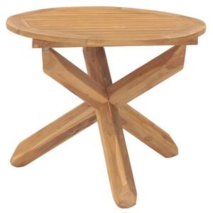 vidaXL Mesa de jard&iacute;n madera maciza de teca &Oslash;109x74 cm
