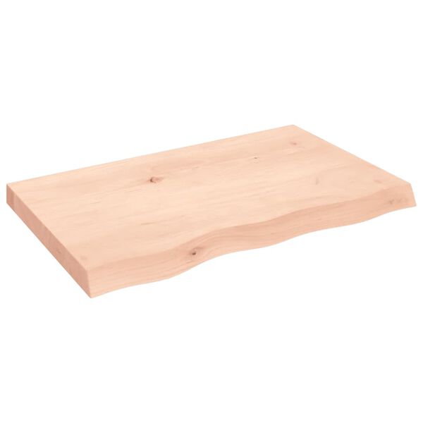 vidaXL Encimera de ba&ntilde;o madera maciza sin tratar 80x50x(2-6) cm