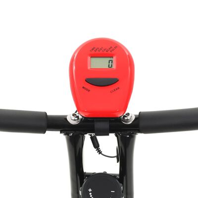vidaXL Bicicleta estática magnética X con pulsómetro negra y roja