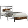 vidaXL Estructura cama sin colch&oacute;n madera roble ahumado 75x190 cm