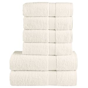 vidaXL Juego de toallas premium SOLUND 6 unidades crema 600 gsm