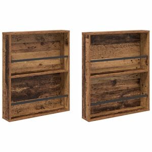 vidaXL Estante de revistas 2 uds. Madera vieja 60 x 12 x 70 cm