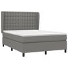 vidaXL Cama box spring con colch&oacute;n tela gris oscuro 140x190 cm