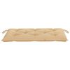 vidaXL Banco de jard&iacute;n madera maciza de teca con coj&iacute;n beige 112 cm