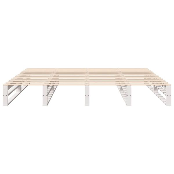 vidaXL Estructura de cama sin colch&oacute;n madera maciza blanca 200x200 cm