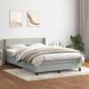 vidaXL Cama box spring con colch&oacute;n terciopelo gris claro 140x210 cm