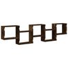 vidaXL Estante cubo de pared 5 compartimentos madera roble ahumado