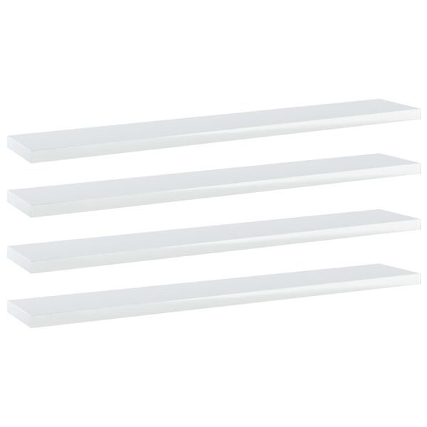 vidaXL Estante estanter&iacute;a 4uds contrachapada blanco brillo 60x10x1,5cm