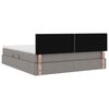 vidaXL Cama con almacenamiento y LED Taup&eacute; 160 x 200 cm Poli&eacute;ster