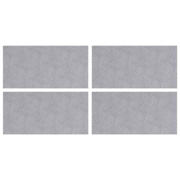 vidaXL Pelda&ntilde;o Rectangular 4 pcs Plateado 50 x 25 cm Aluminio