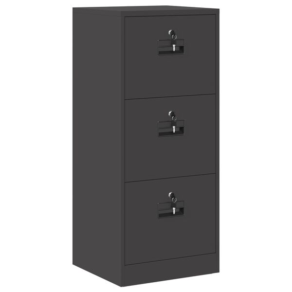 vidaXL Mueble archivador con caj&oacute;n Negro 45,5 x 42 x 106,5 cm