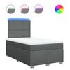 vidaXL Cama box spring con colch&oacute;n tela gris oscuro 120x200 cm