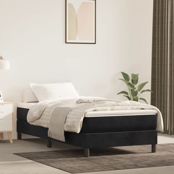 vidaXL Estructura de cama con somier terciopelo negro 90x200 cm
