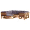 vidaXL Juego muebles jard&iacute;n 10 pzas con cojines madera maciza acacia