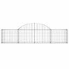vidaXL Cestas de gaviones 6 uds forma de arco hierro 200x30x40/60 cm