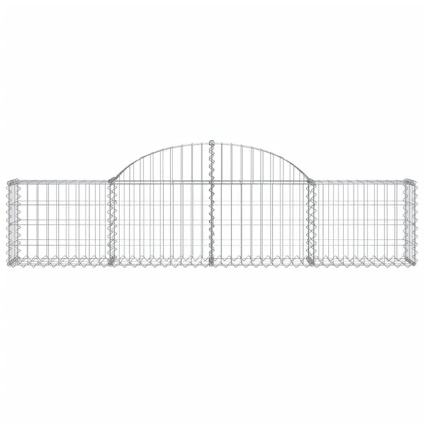 vidaXL Cestas de gaviones 6 uds forma de arco hierro 200x30x40/60 cm