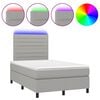 vidaXL Cama box spring con colch&oacute;n tela y LED gris claro 120x200 cm