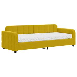 vidaXL Sof&aacute; cama con colch&oacute;n terciopelo amarillo 80x200 cm
