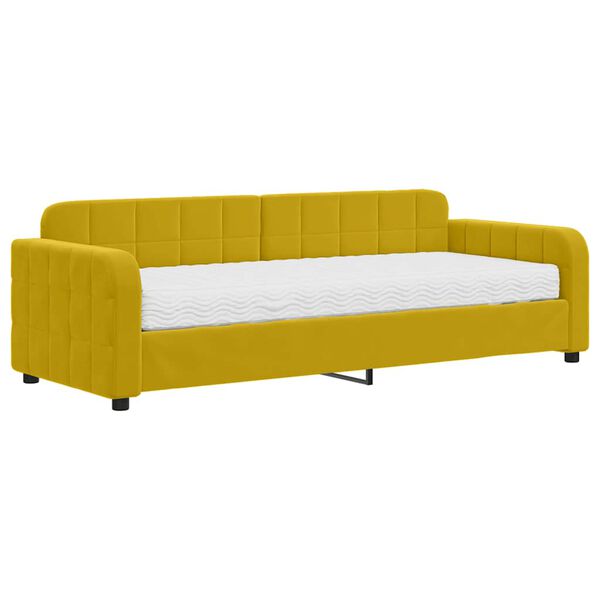vidaXL Sof&aacute; cama con colch&oacute;n terciopelo amarillo 80x200 cm