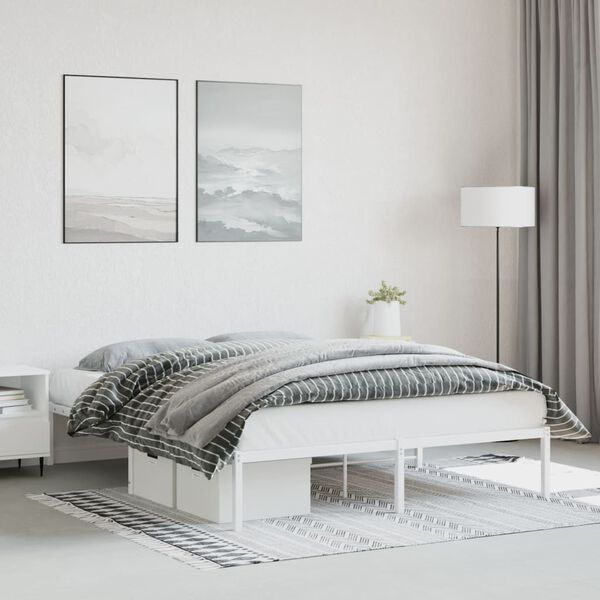 vidaXL Estructura de cama sin colch&oacute;n metal blanco 160x200 cm