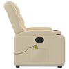 vidaXL Sill&oacute;n de masaje el&eacute;ctrico reclinable elevable tela crema