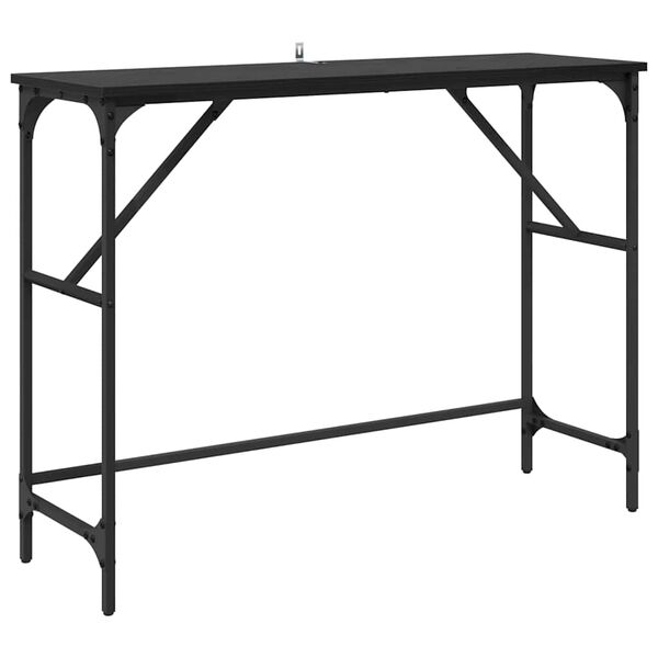 vidaXL Mesa Consola Roble Negro 100 x 32 x 75 cm Madera de ingenier&iacute;a