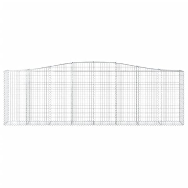 vidaXL Cestas de gaviones 5 uds forma de arco hierro 400x50x120/140 cm