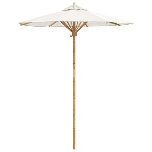 vidaXL Sombrilla de jard&iacute;n &Oslash; 180 x 230 cm Bamb&uacute; Redondo Blanco Crema