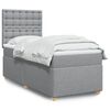 vidaXL Cama box spring con colch&oacute;n tela gris claro 90x200 cm