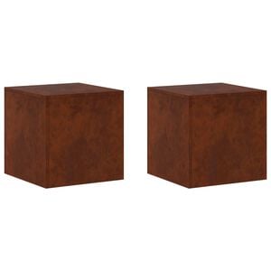 vidaXL Soporte de plantas 2 pcs Oxidado 40 x 40 x 40 cm Acero oxidado