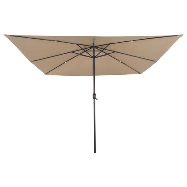 vidaXL Parasol de jardín Topo y Negro 295 x 295 x 245 cm