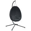 vidaXL Silla colgante tipo huevo con soporte de tela antracita y acero
