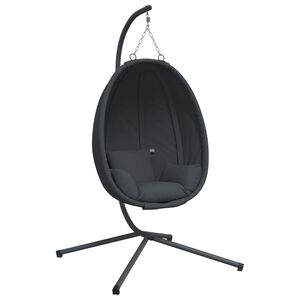 vidaXL Silla colgante tipo huevo con soporte de tela antracita y acero