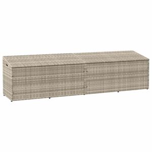vidaXL Caja almacenaje jard&iacute;n rat&aacute;n sint&eacute;tico gris claro 220x50x58 cm