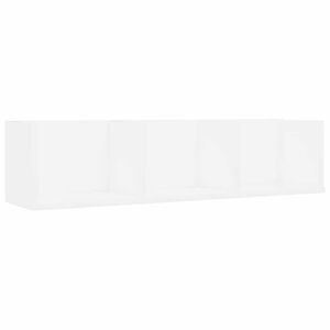 vidaXL Estante de pared para CD madera contrachapada blanco 75x18x18cm