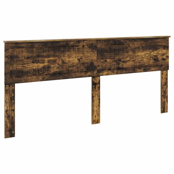 vidaXL Cabecero Roble ahumado 200 cm Madera contrachapada