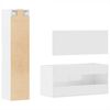 vidaXL Set muebles de ba&ntilde;o 3 piezas madera contrachapada blanco brillo