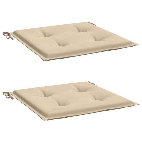 vidaXL Cojines de silla de jardín 2 uds tela Oxford beige 50x50x4 cm