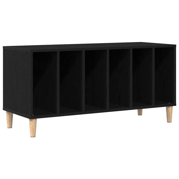 vidaXL Mueble para discos de vinilo Roble Negro 100 x 38 x 48 cm