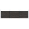 vidaXL Panel de valla 3 pcs WPC y Aluminio Negro