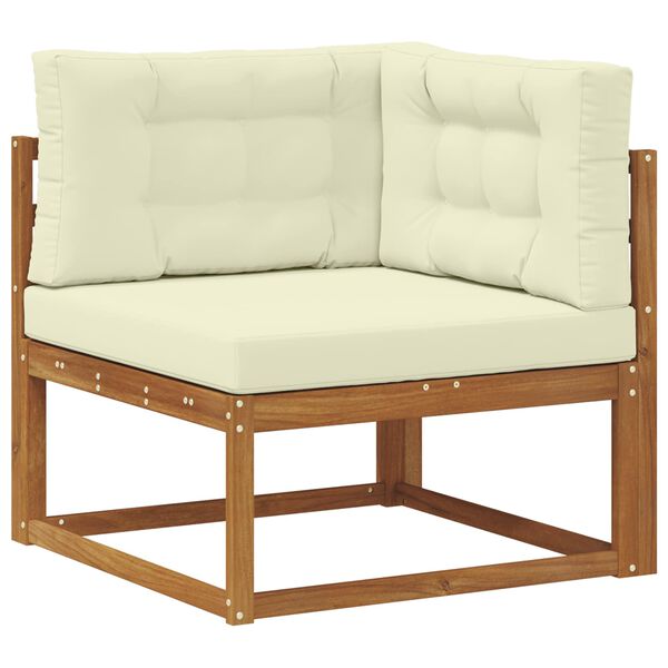 vidaXL Conjunto de sof&aacute;s de exterior con coj&iacute;n 5 pcs Natural y Crema