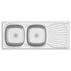 vidaXL Fregadero de cocina doble seno acero inoxidable 1200x600x155 mm