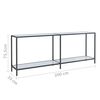 vidaXL Mesa consola vidrio templado blanco 200x35x75,5 cm
