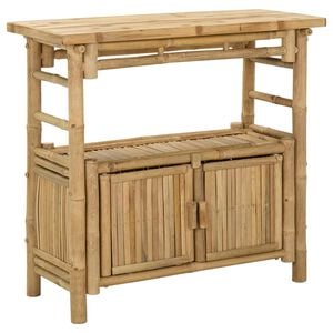 vidaXL Mesa Consola con estante Natural 80 x 35 x 75 cm Bamb&uacute;