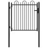 vidaXL Puerta de cerca DRONTEN 100 x 100 cm Metal Negro Con cerradura